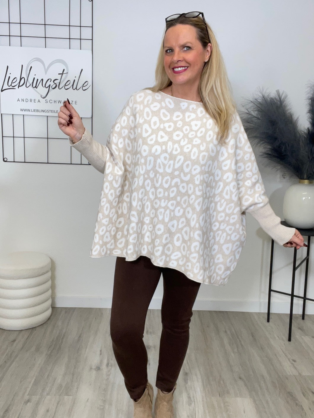 Pullover Leo in Beige/Weiß Art. 6640