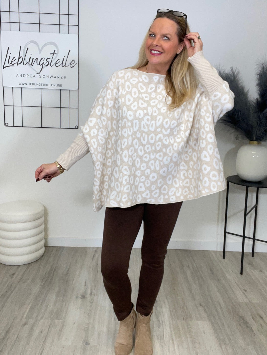 Pullover Leo in Beige/Weiß Art. 6640