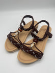 Sandalen mit Glitzerdetails in Mokka