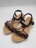 Sandalen mit Glitzerdetails in Mokka