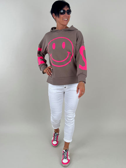 Hoodie Smiley in Taupe Artikel 6244
