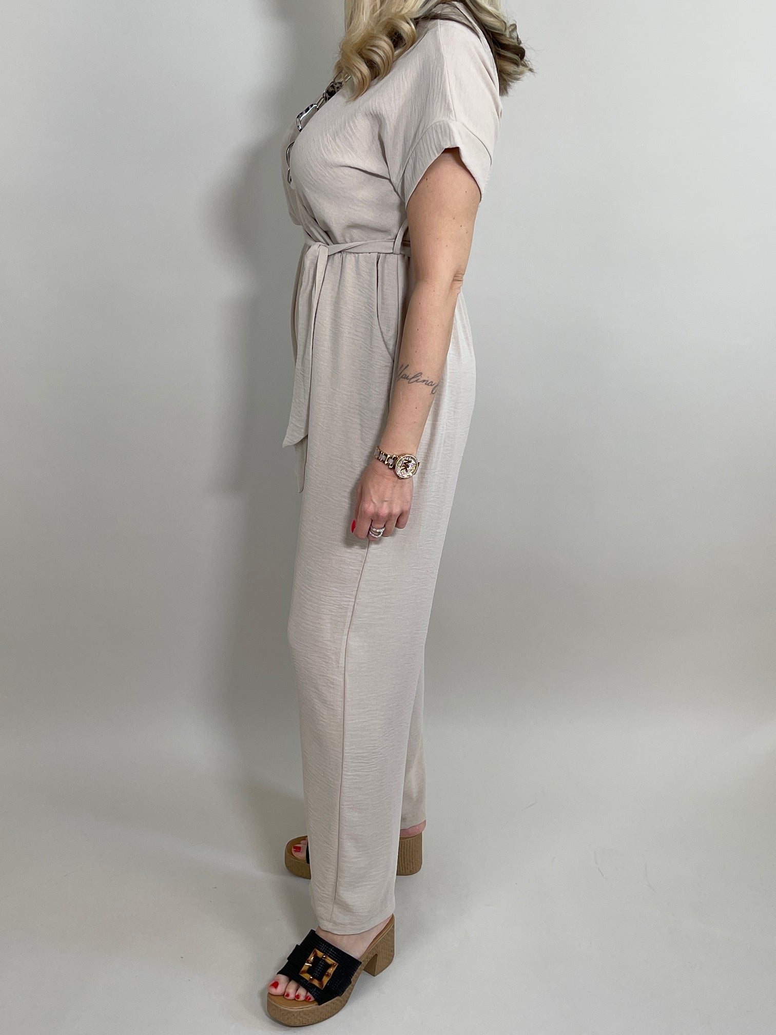 Jumpsuit Uni in Beige Artikel 5931