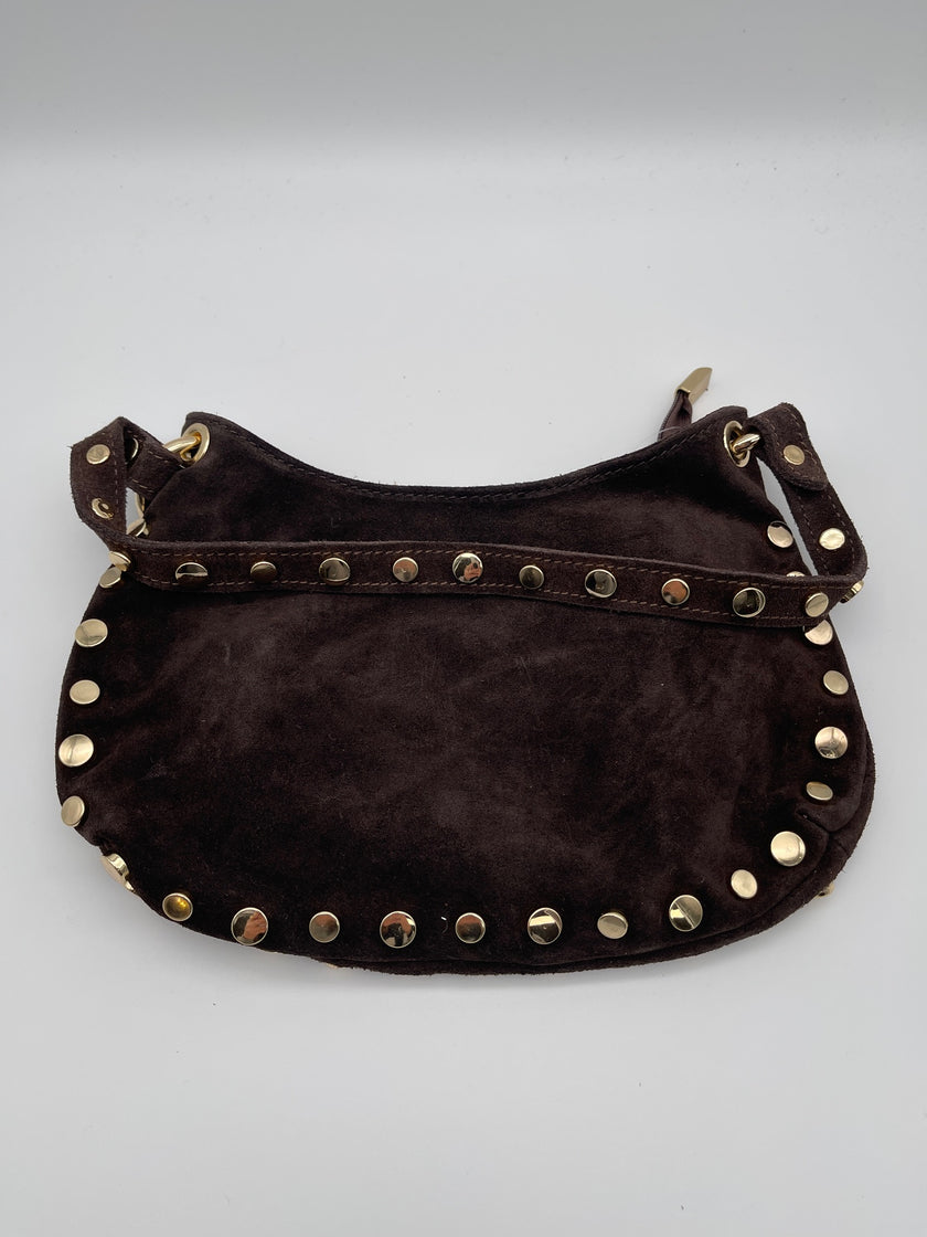 Tasche Wildleder mit Nieten in Mokka Artikel 6655