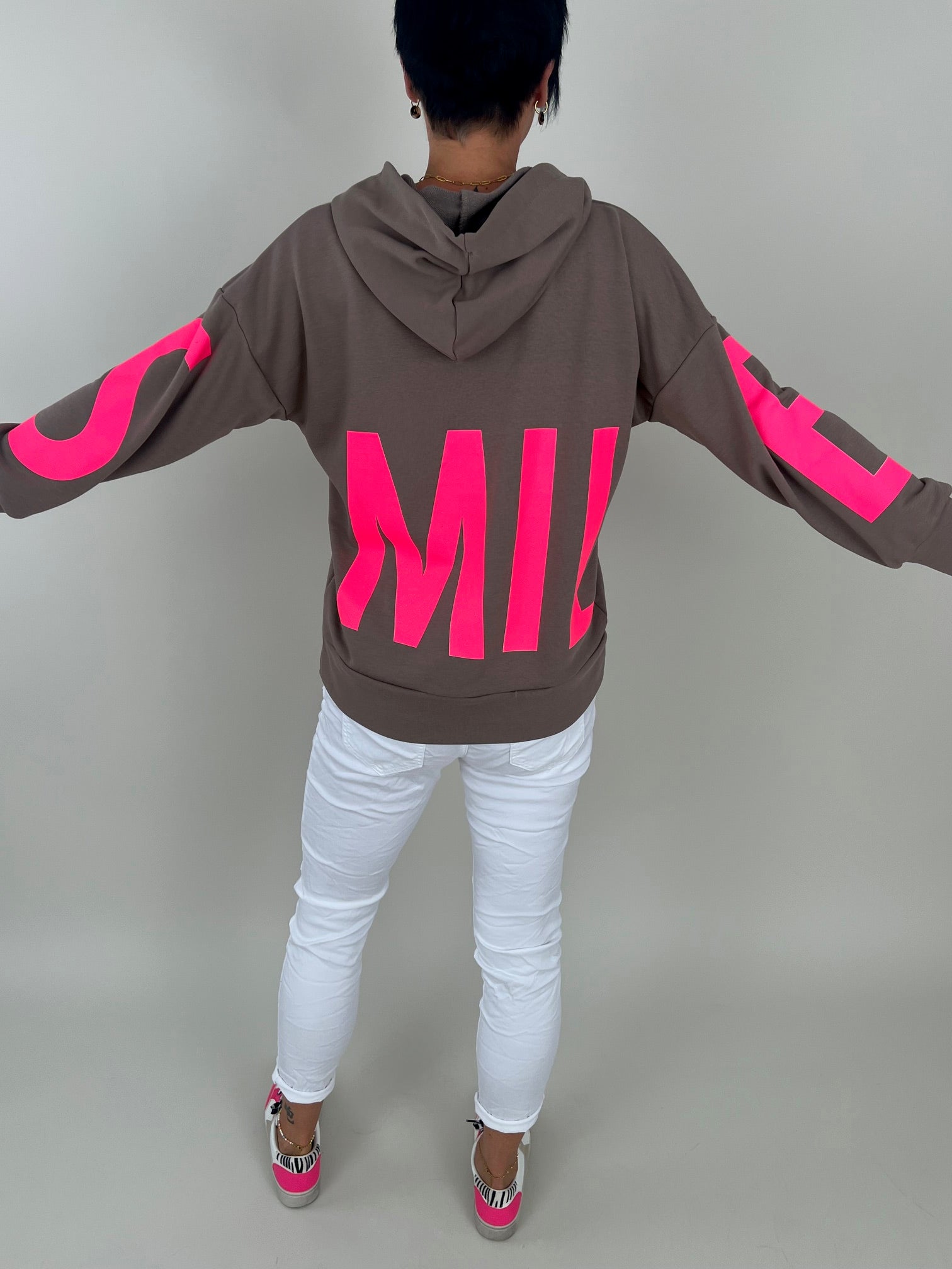 Hoodie Smiley in Taupe Artikel 6244