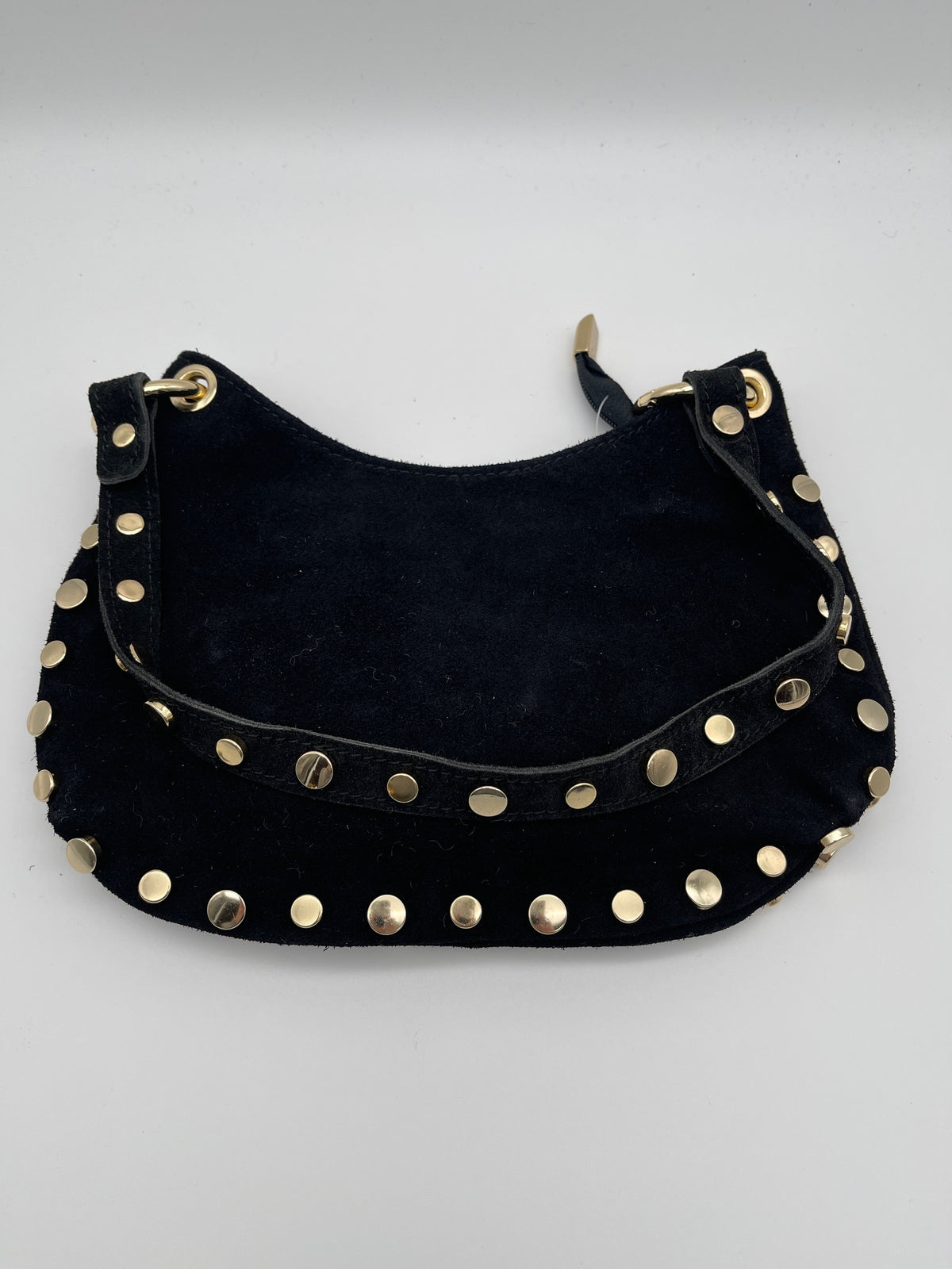 Tasche Wildleder mit Nieten in Schwarz