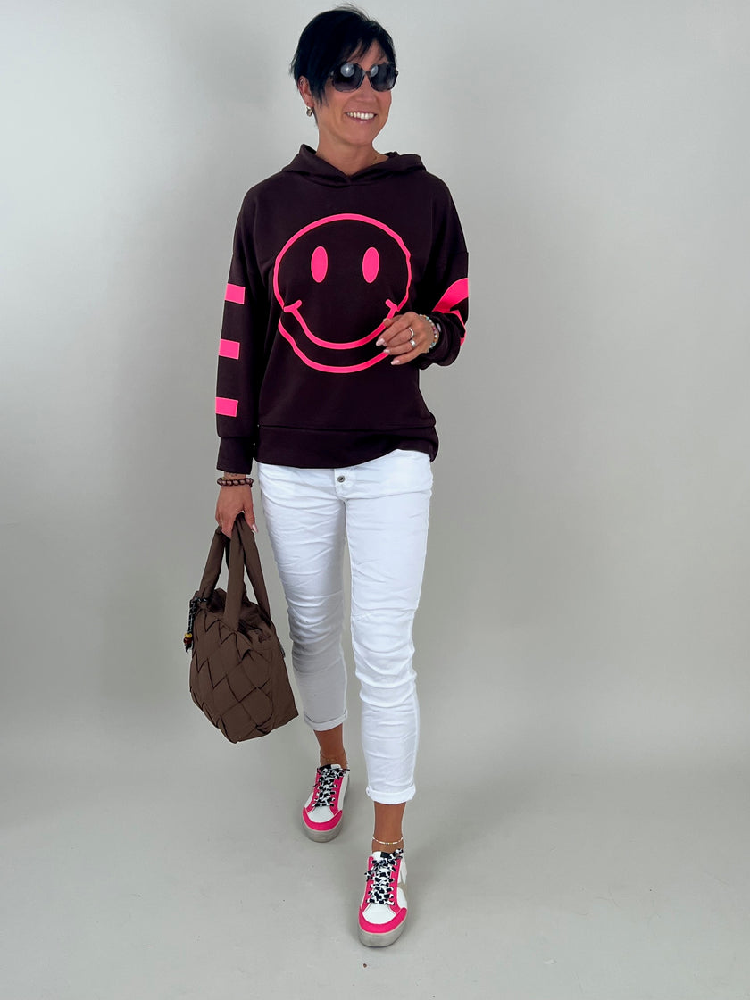 Hoodie Smiley in Mokka Artikel 6243