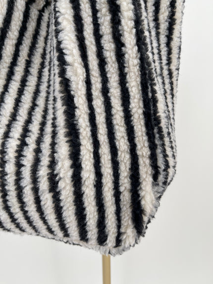 Tasche Teddy Streifen in Schwarz/Beige Artikel 6658