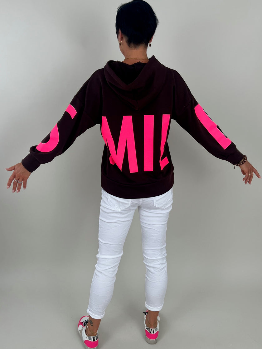Hoodie Smiley in Mokka Artikel 6243