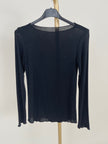 Langarmshirt mit Cashmere Uni in Schwarz Artikel 6213