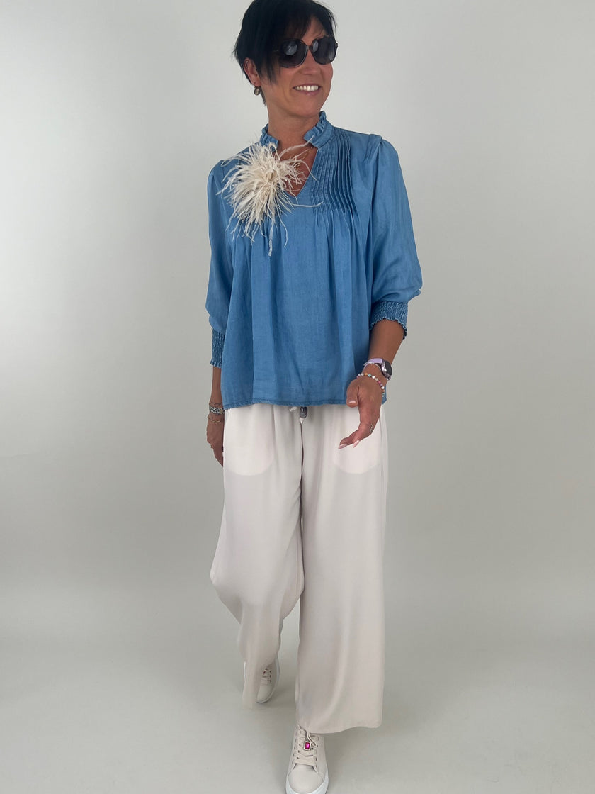 Leichte Jeansbluse mit tollen Details Artikel 6245