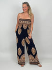 Overall mit Ethno-Print in Schwarz