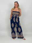 Overall mit Ethno-Print in Marine
