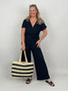 Jumpsuit Wickeloptik in Schwarz