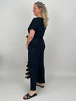 Jumpsuit Wickeloptik in Schwarz