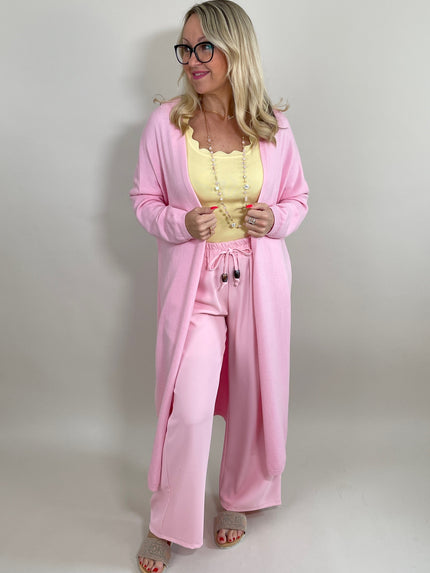 Cardigan lang in Rosa Artikel 5928