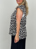 Top Musselin Leo-Print in Braun