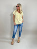T-Shirt mit Steinchen und Glitzerdruck in versch. Farben Artikel 5781