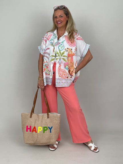Bluse mit Exotic-Print Multicolor