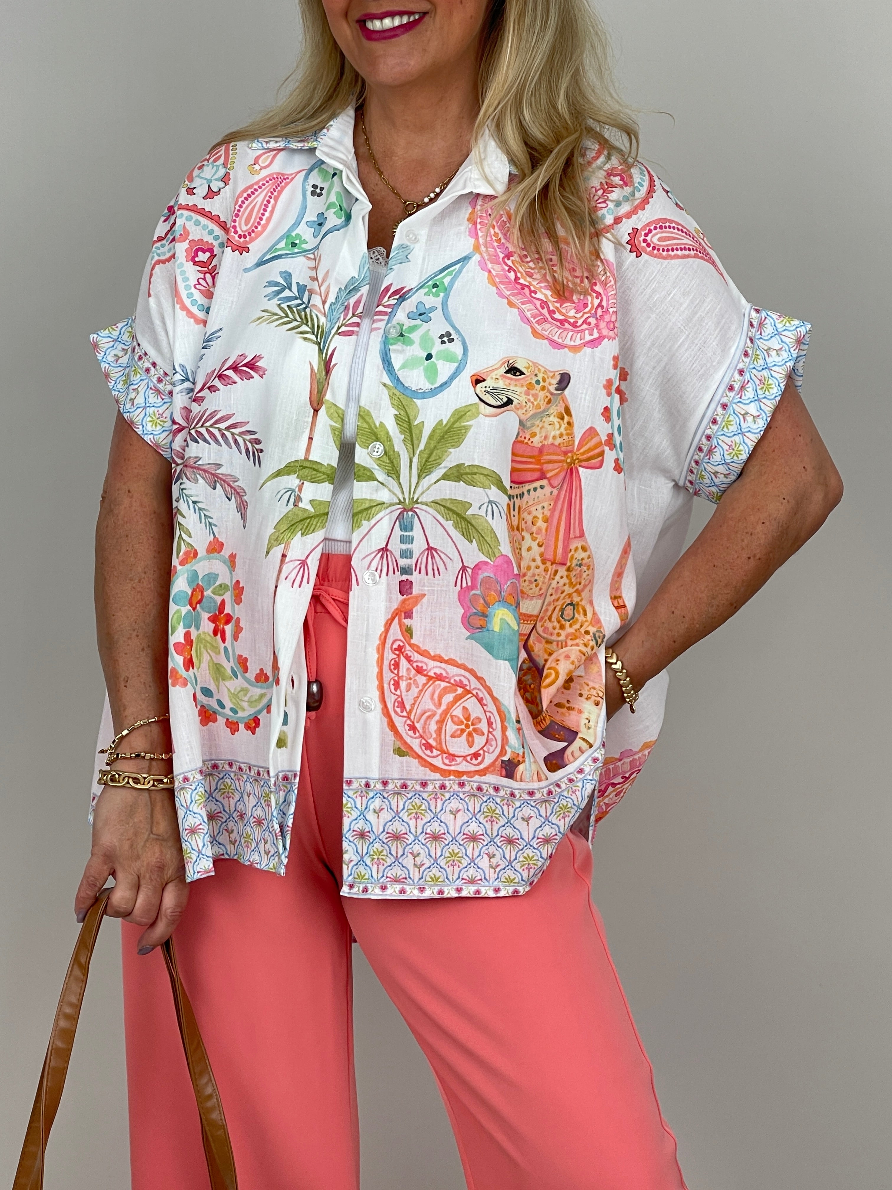 Bluse mit Exotic-Print Multicolor