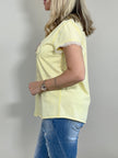 T-Shirt mit Steinchen und Glitzerdruck in versch. Farben Artikel 5781