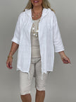 Leichter Cardigan mit Kapuze in Weiß