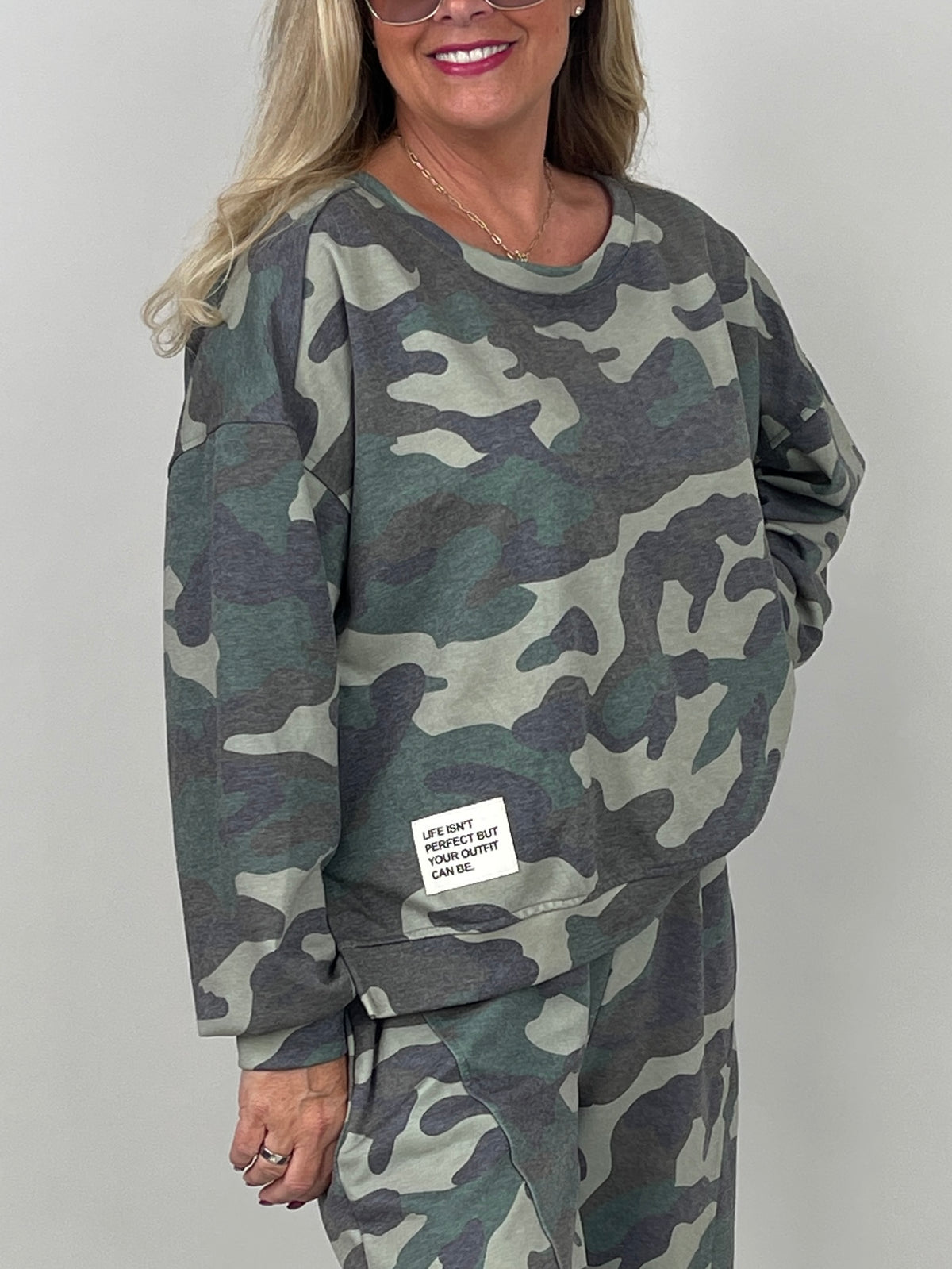 Sweatshirt Camouflage in Khakitönen