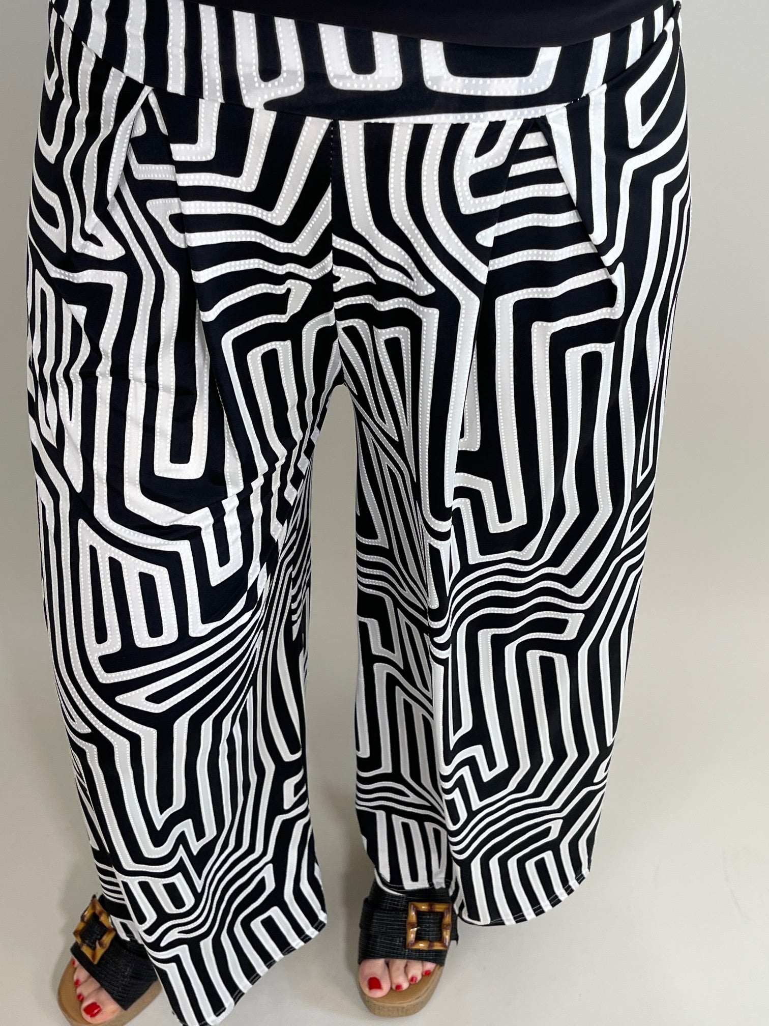 Marlene Hose gemustert in Schwarz/Offwhite Artikel 5932