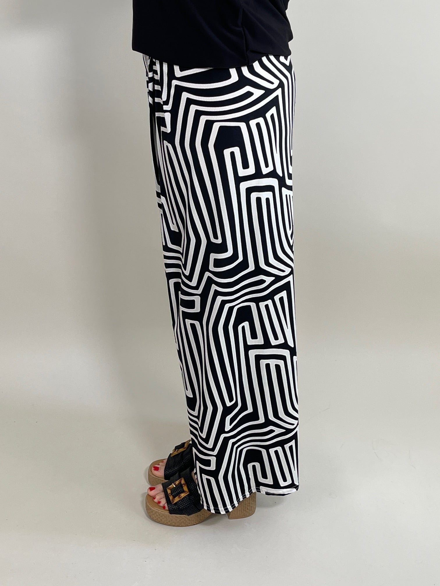 Marlene Hose gemustert in Schwarz/Offwhite Artikel 5932