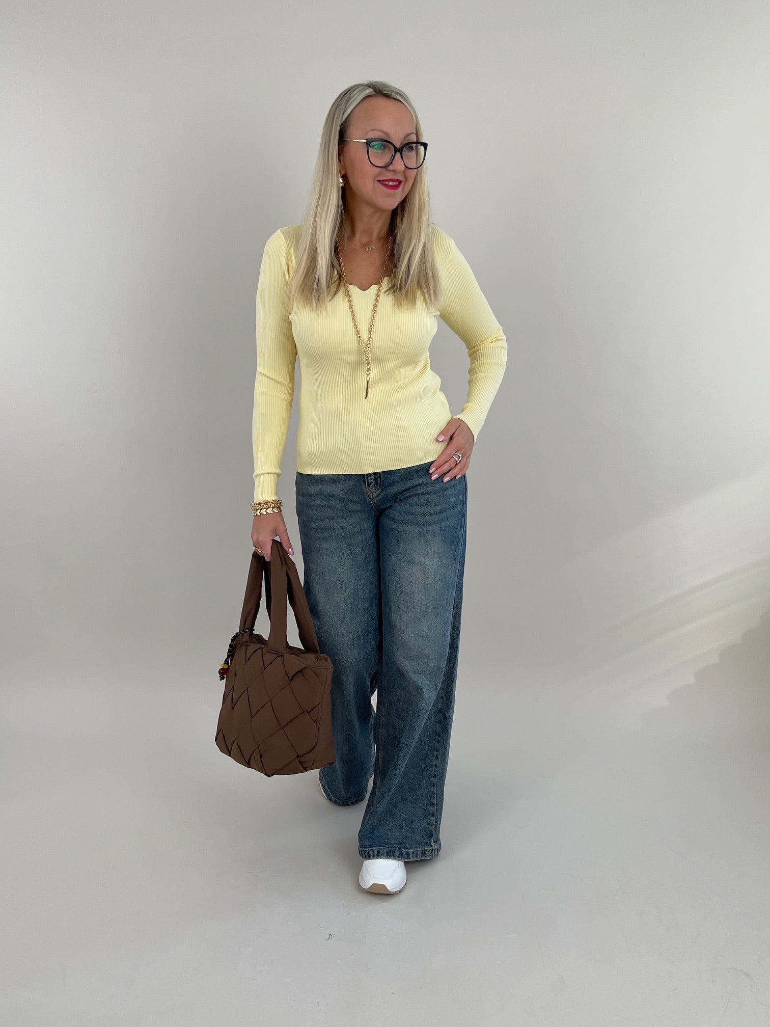 Langarmshirt Uni gerippt in versch. Farben Art. 6294
