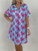 Kleid Palm Beach in Pink/Blau