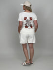 T-Shirt Palme mit Rückenprint in Creme