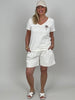 T-Shirt Palme mit Rückenprint in Creme