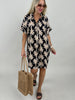 Kleid Palm Beach in Schwarz/Beige