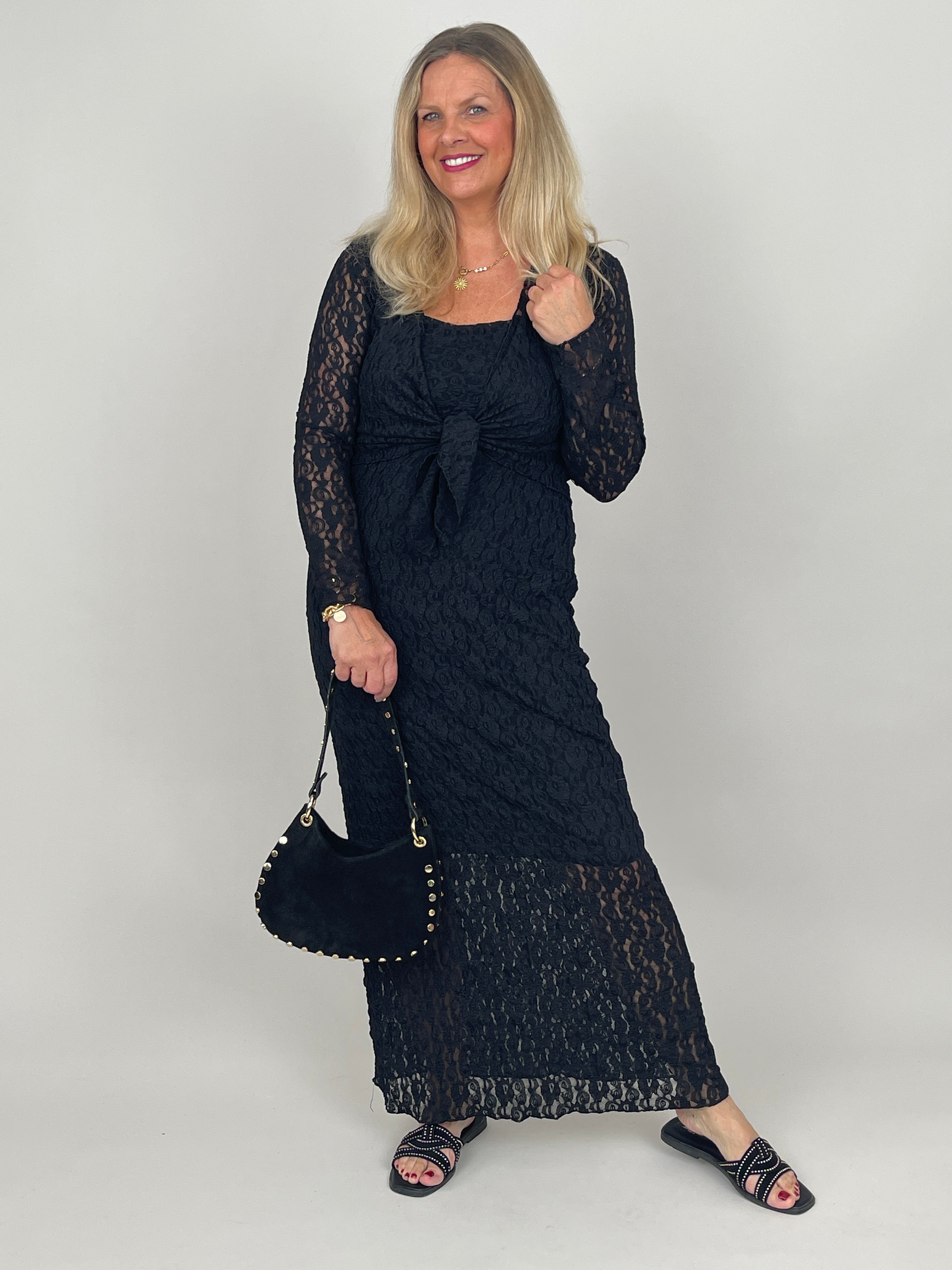 Eleganter Spitzen-Cardigan zum Binden