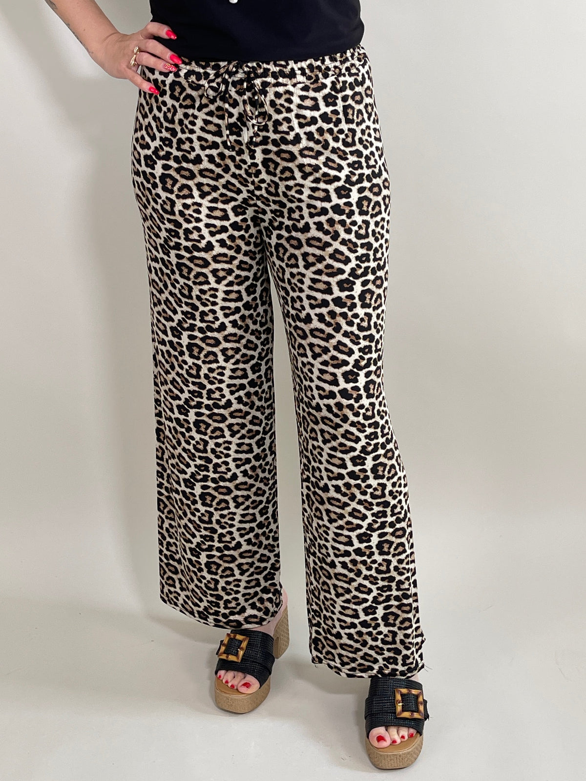 Marlene Hose Kofferstoff Leo in Beige/Schwarz