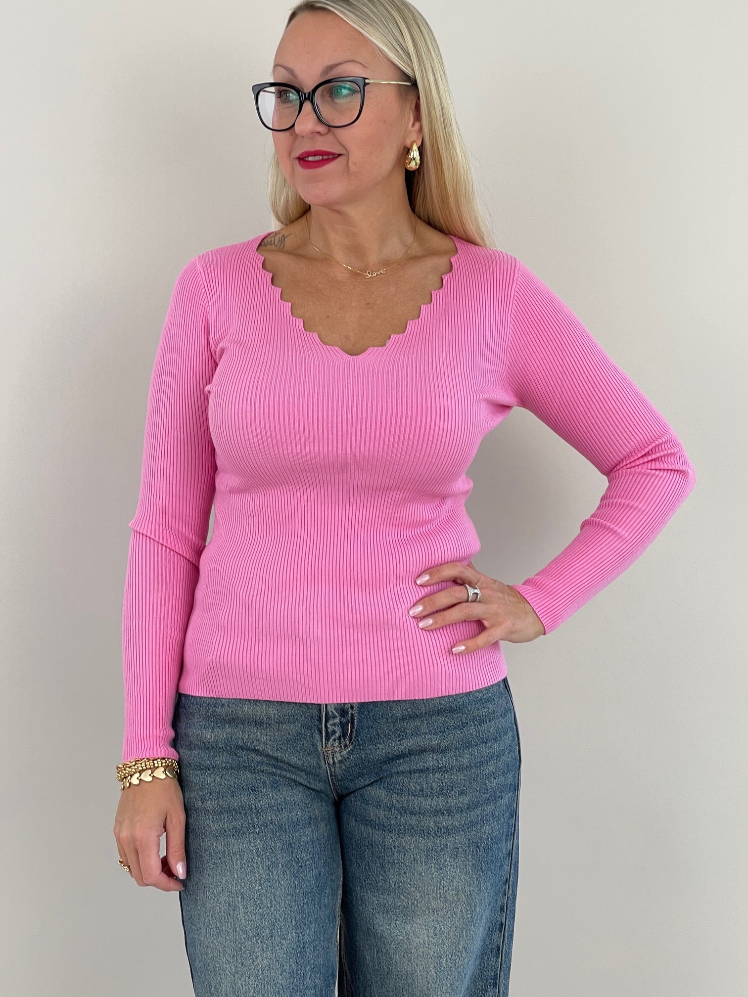 Langarmshirt Uni gerippt in versch. Farben Art. 6294