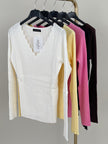 Langarmshirt Uni gerippt in versch. Farben Art. 6294