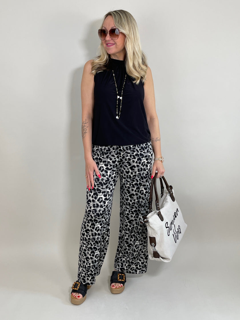 Marlene Hose Kofferstoff Leo in Grau/Schwarz Artikel 5955