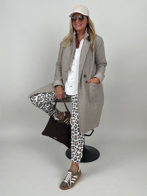 Trenchcoat Bouclé in Taupe