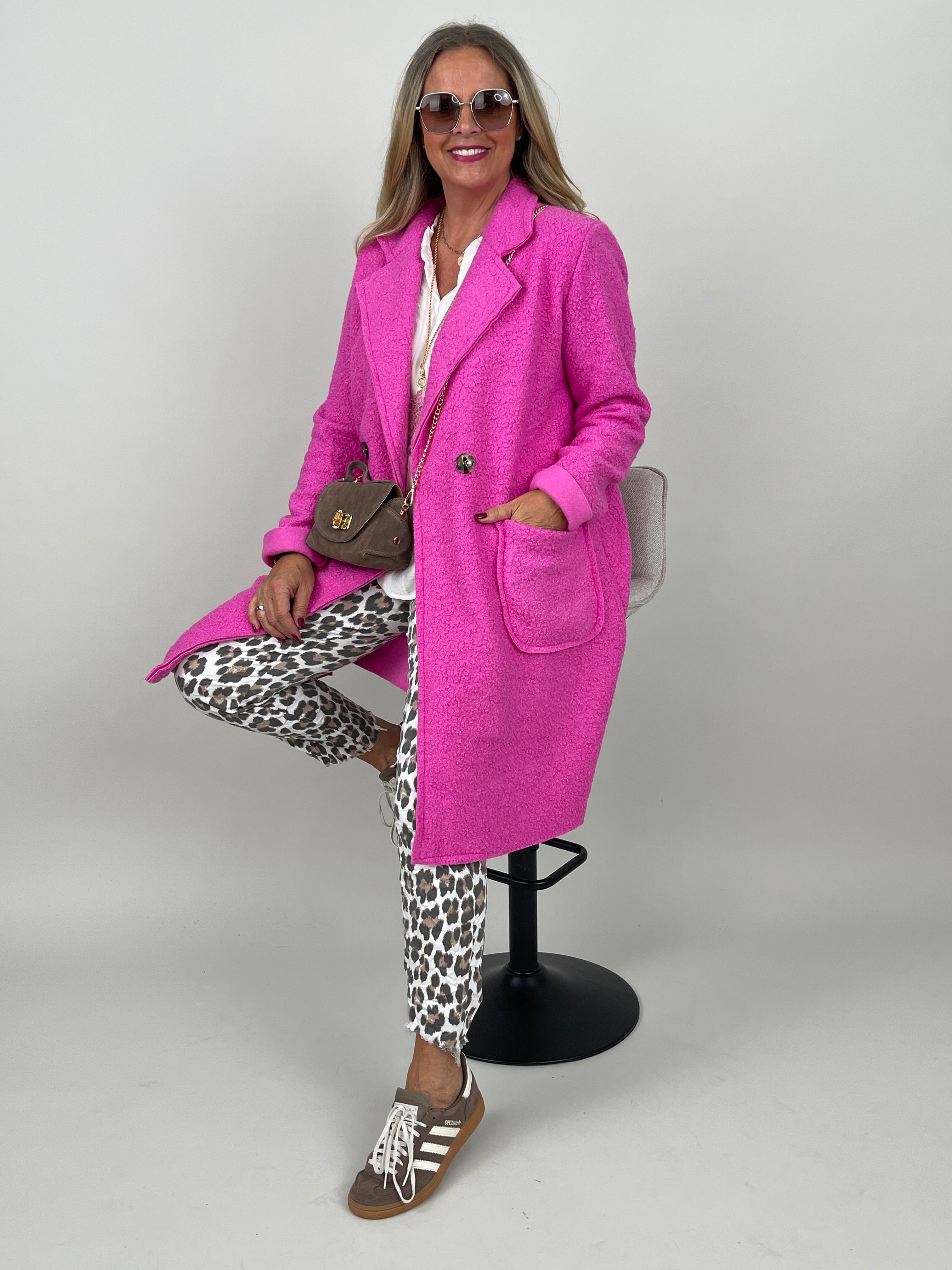 Trenchcoat Bouclé in Pink