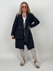 Trenchcoat Bouclé in Schwarz