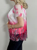Bluse Chiffon mit Federn in Pink Artikel 5927