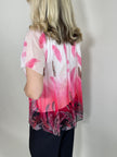 Bluse Chiffon mit Federn in Pink Artikel 5927