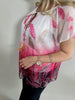 Bluse Chiffon mit Federn in Pink Artikel 5927
