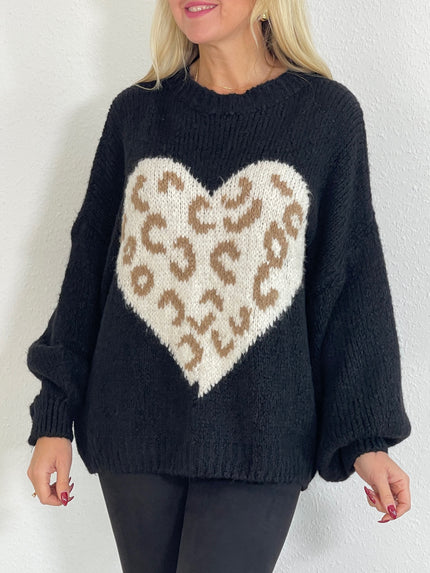 Pullover Grobstrick mit Herz Artikel 5392