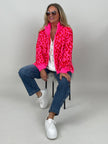 Cardigan mit Reißverschluss Leo in Pink/Rot