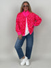 Cardigan mit Reißverschluss Leo in Pink/Rot