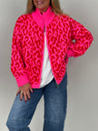 Cardigan mit Reißverschluss Leo in Pink/Rot