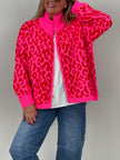 Cardigan mit Reißverschluss Leo in Pink/Rot