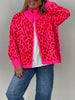 Cardigan mit Reißverschluss Leo in Pink/Rot